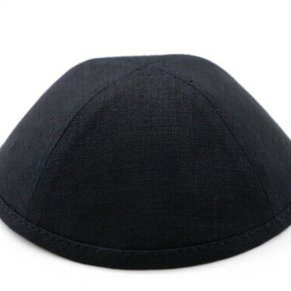 Black Linen KIPPAH Yarmulke Yarmulka Kippa Kipa Jewish Head Covering #4 - Picture 6 of 6